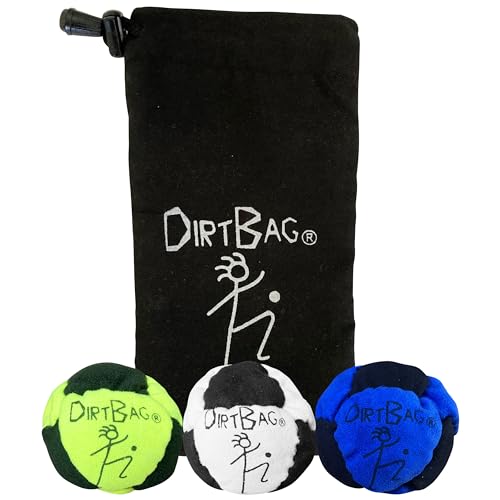 DIRTBAG Classic Footbags with Signature Carry Pouch, 3-Pack