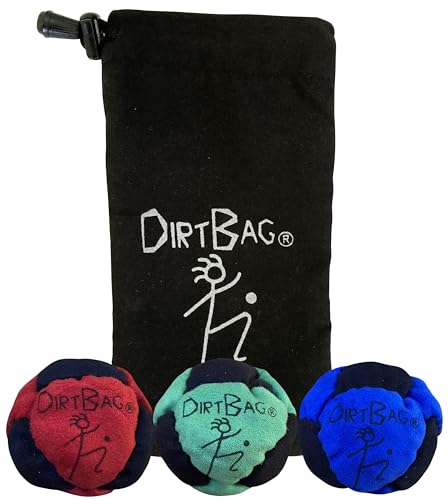 DIRTBAG Classic Footbags with Signature Carry Pouch, 3-Pack