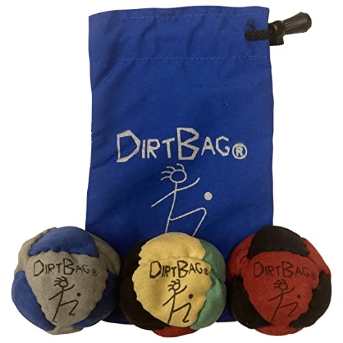 DIRTBAG Classic Footbags with Signature Carry Pouch, 3-Pack